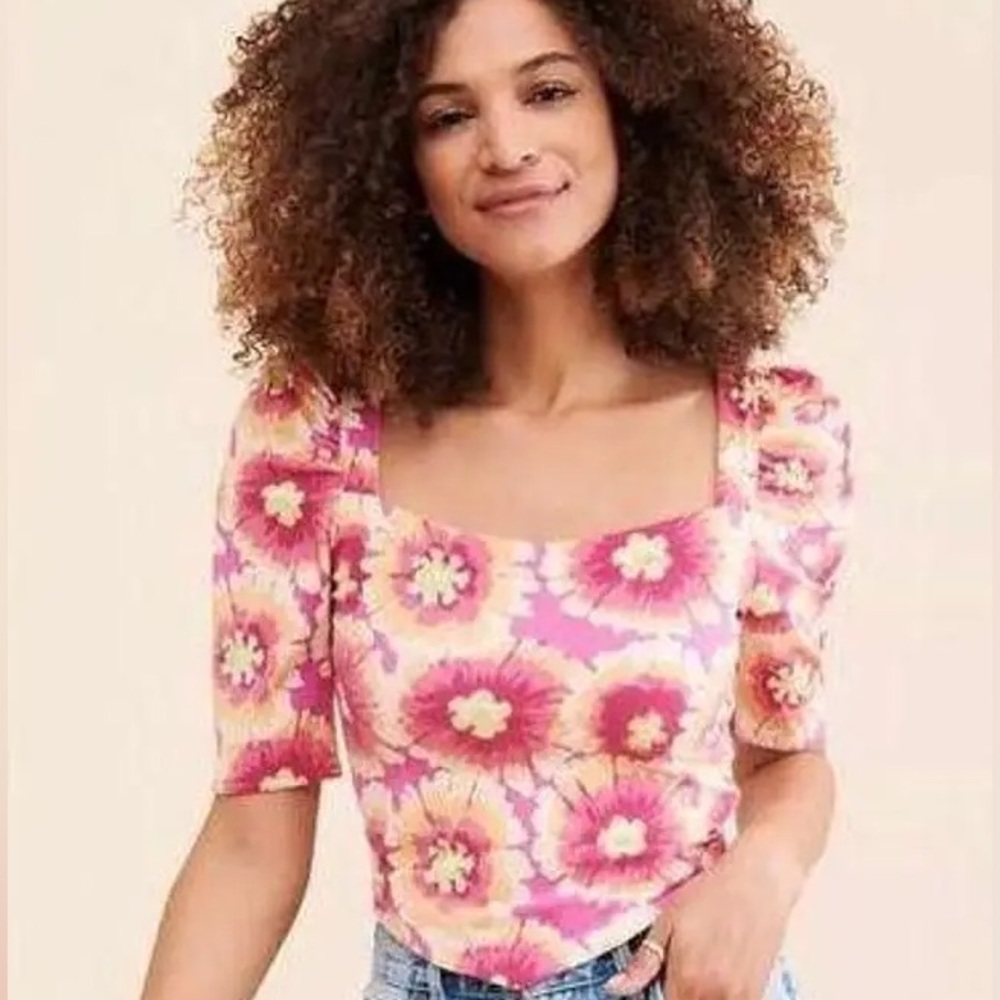 NWT Free People Floral Crop Top Size S